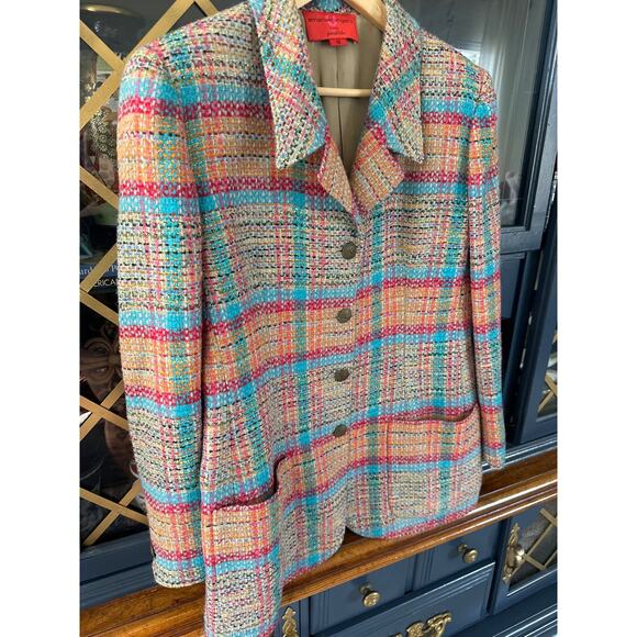 NWT Emanuel Ungaro Paris Parallele Tweed wool blazer 90's vintage 16 XL - Picture 2 of 16